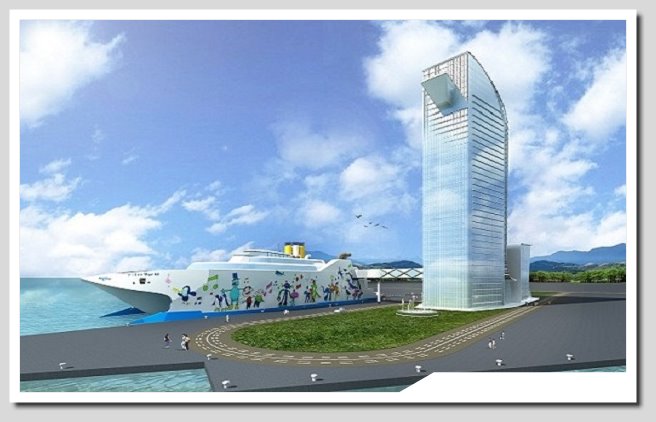 麗娜輪與大廈景示意圖